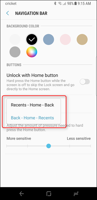 Скриншот: пример компоновки кнопок на экране