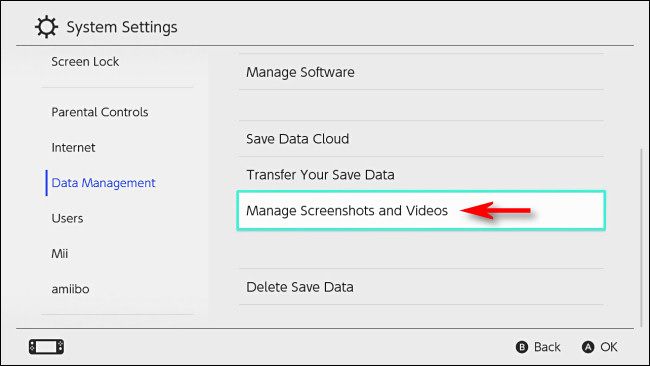 Выберите «Управление скриншотами и видео».