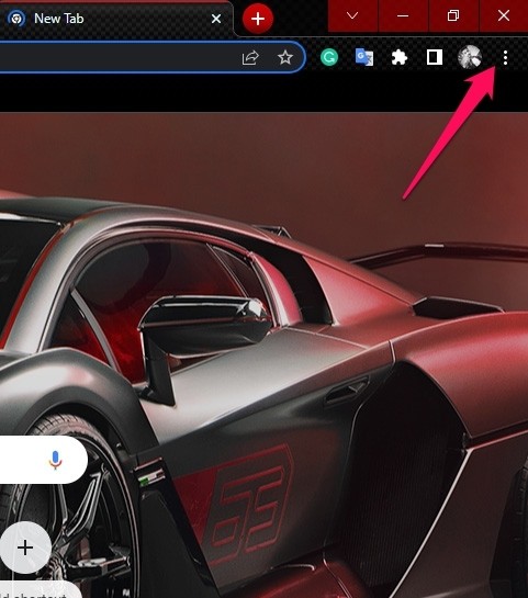 Кнопка из трёх точек в правом верхнем углу Chrome
