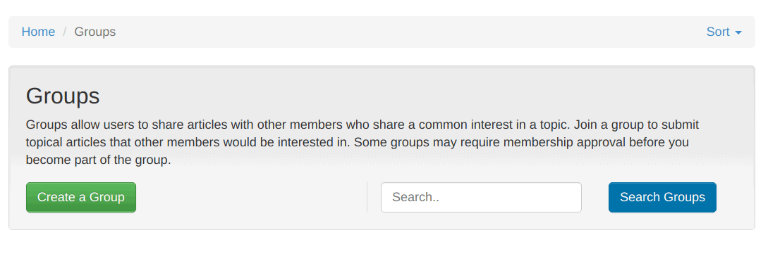 Vista de grupos en Kliqqi