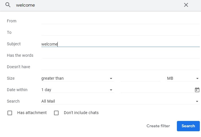 Поиск писем в Gmail по теме