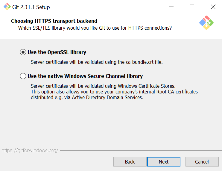 Выбор бэкенда HTTPS