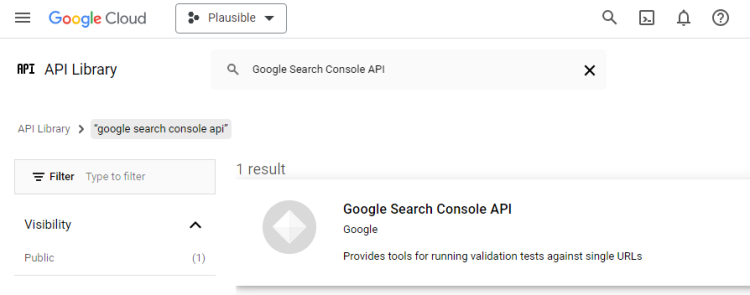 Включение Search Console API
