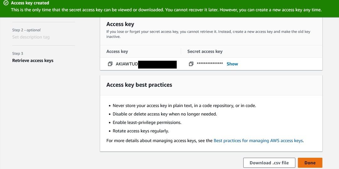 Пример сохранения пар ключей