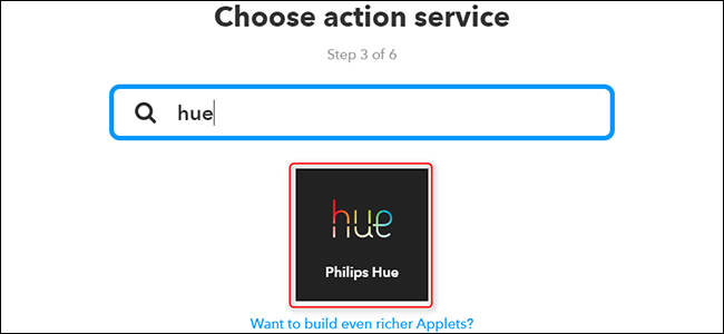 Канал Philips Hue в списке сервисов IFTTT