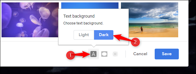 Результат: Gmail в тёмной теме с выбранным фоном