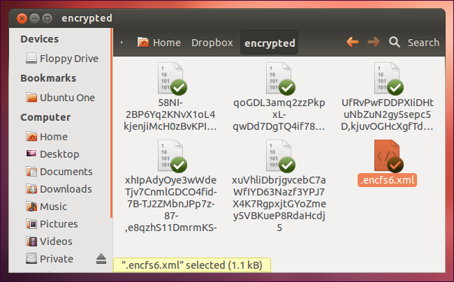 Предупреждение о резервной копии .encfs.xml и скрытых файлах