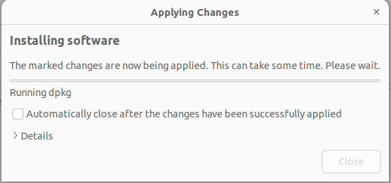 Изображение: индикатор процесса установки пакетов