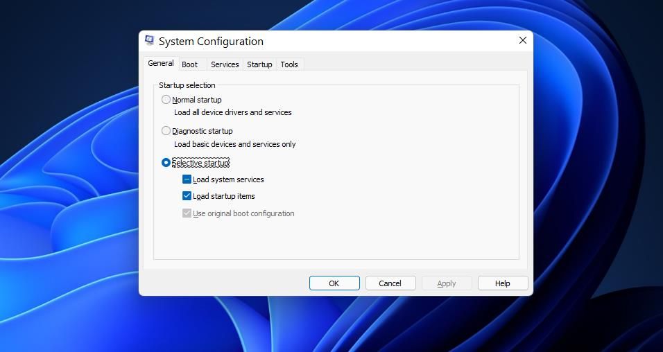 Флажок Загрузка элементов автозапуска в msconfig