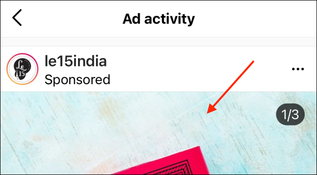 Просмотр рекламного поста в списке активности рекламы на iPhone
