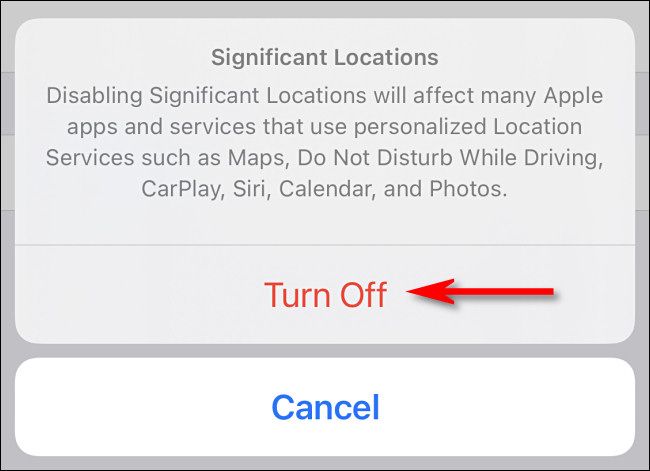 Кнопка «Выключить» в предупреждении об отключении
