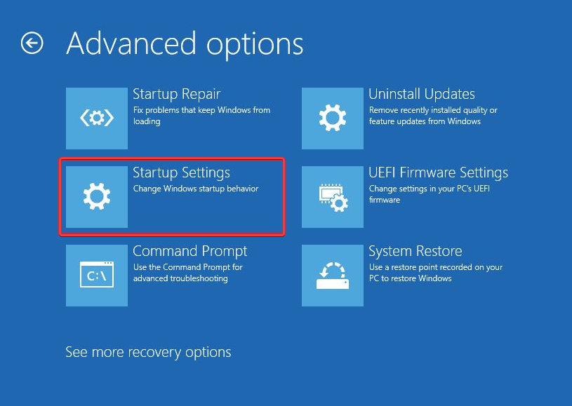 Скриншот: параметры загрузки Windows