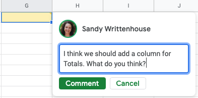 Нажмите «Комментарий»