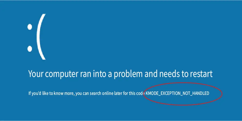 BSOD с ошибкой KMODE_EXCEPTION_NOT_HANDLED