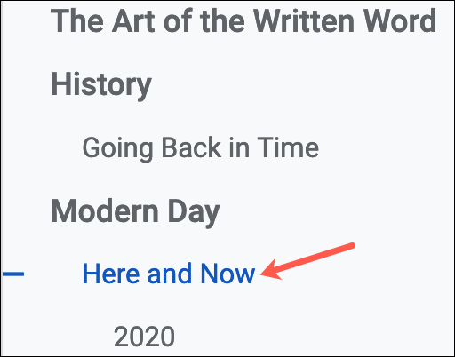 Синий цвет и тире в Оглавлении указывают на текущий раздел