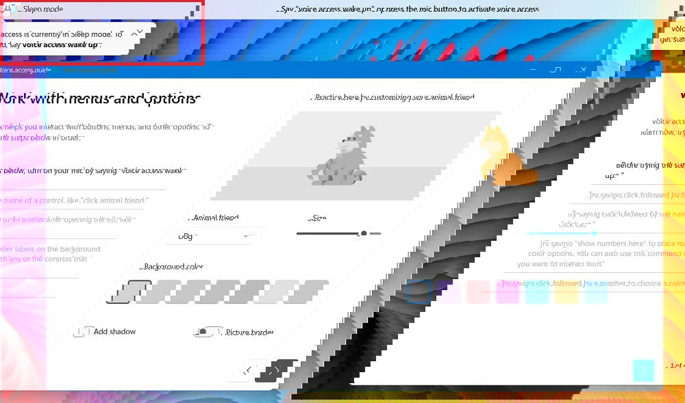 Voice Access в спящем режиме