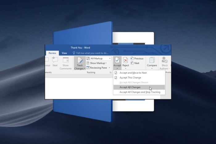 Как принять все исправления в Microsoft Word