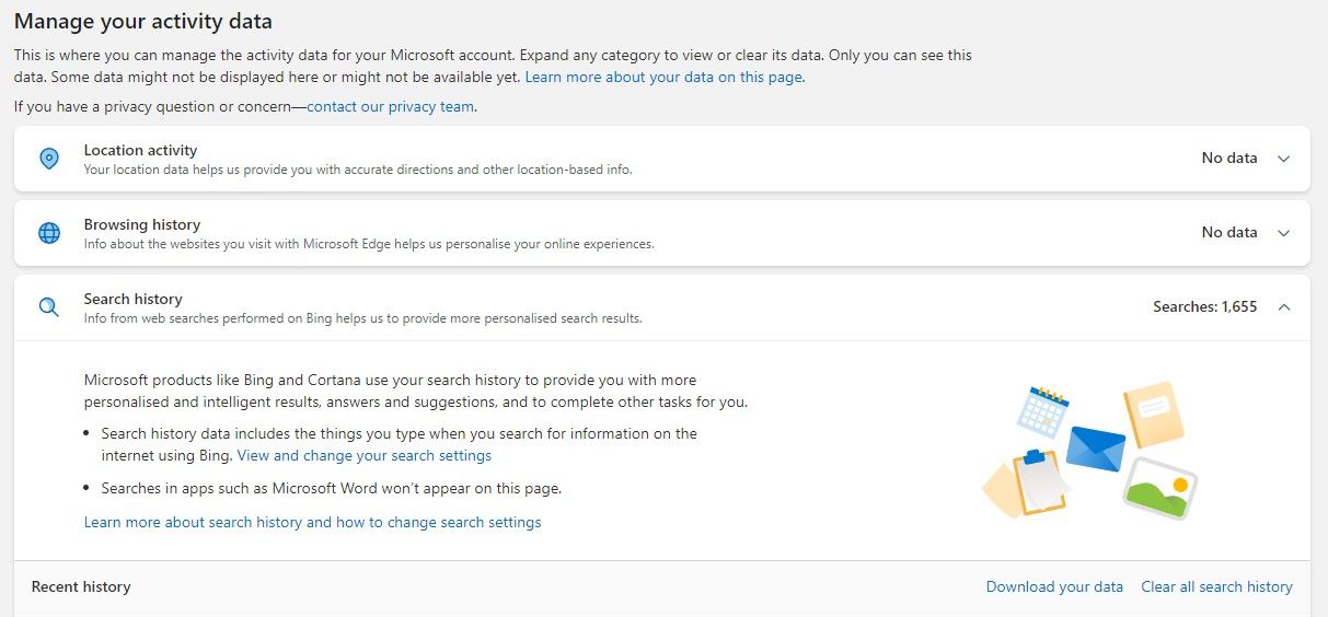 deleting activity history from the cloud