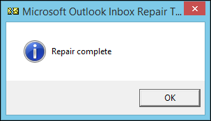 Результат успешного восстановления файла Outlook утилитой ScanPST