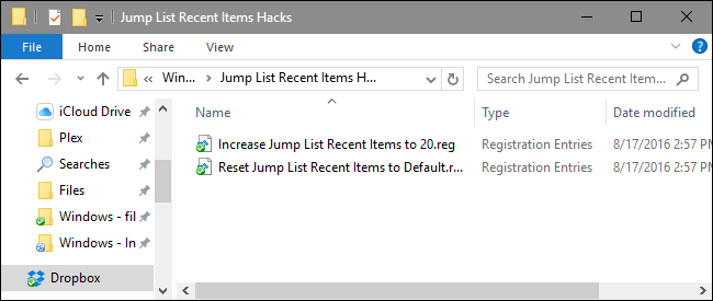 Скриншот архива с .reg файлами и их описанием
