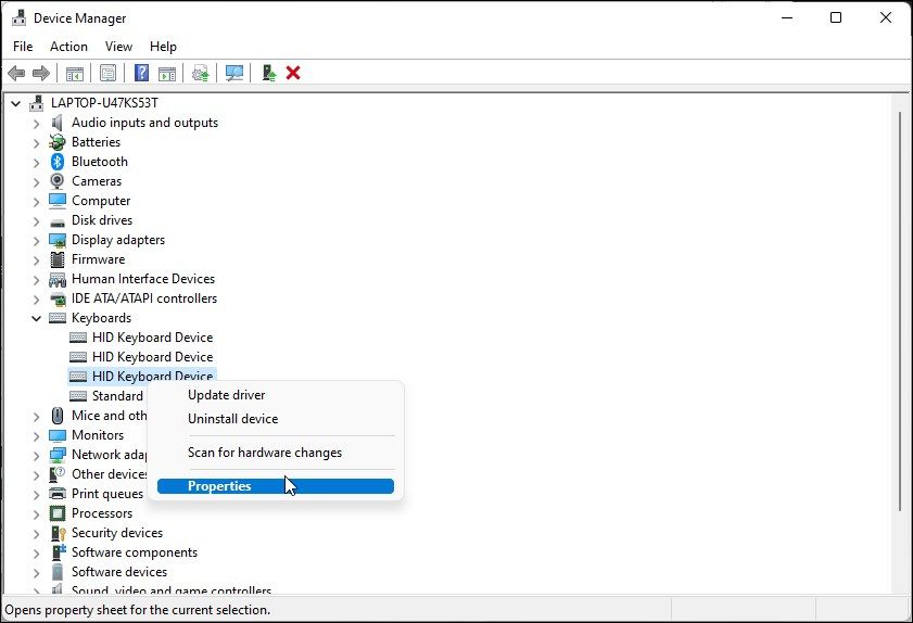 Диспетчер устройств — раздел клавиатур