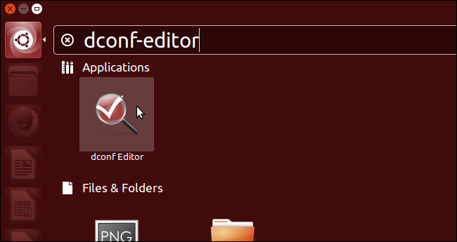 Поиск dconf-editor через интерфейс Unity