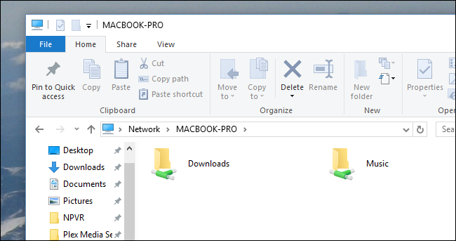 Просмотр расшаренных папок в Windows после успешного входа