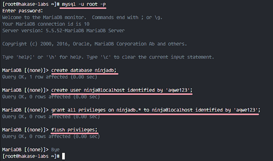 Настройка MariaDB для Invoice Ninja