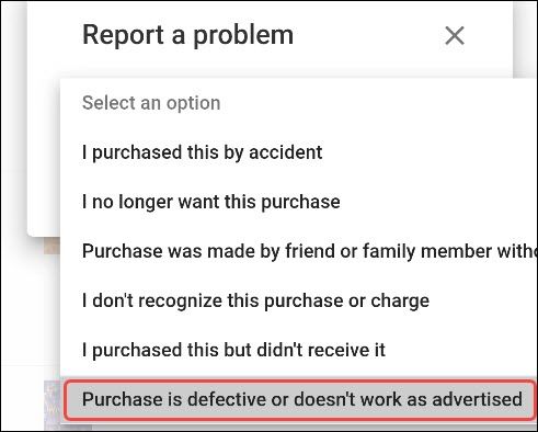 Выбор ситуации при возврате медиаконтента
