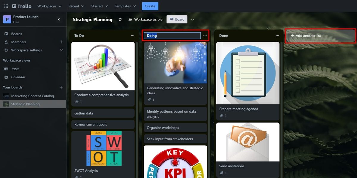 Добавление списка в Trello