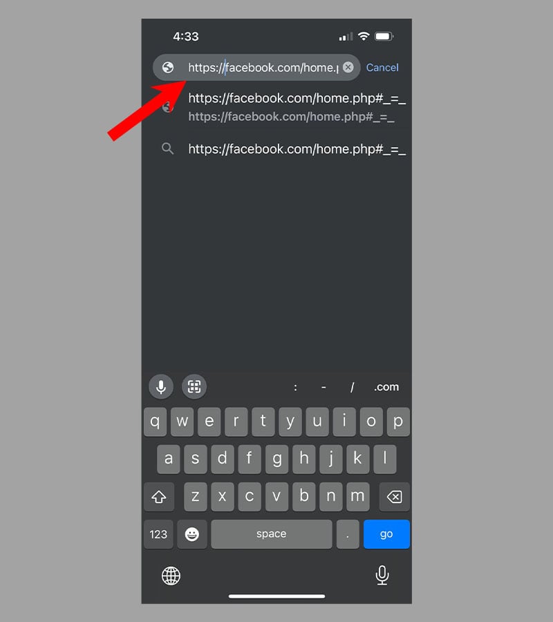 редактирование URL в Chrome на iOS