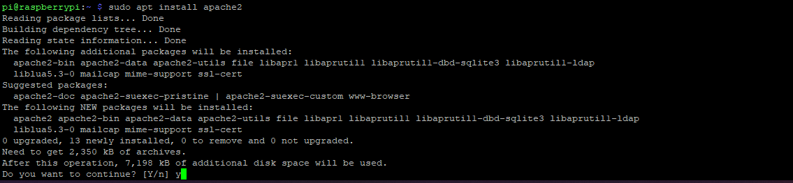 Установка Apache2 на Raspberry Pi