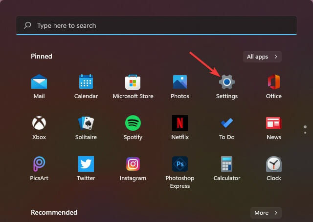 Ярлык приложения Параметры