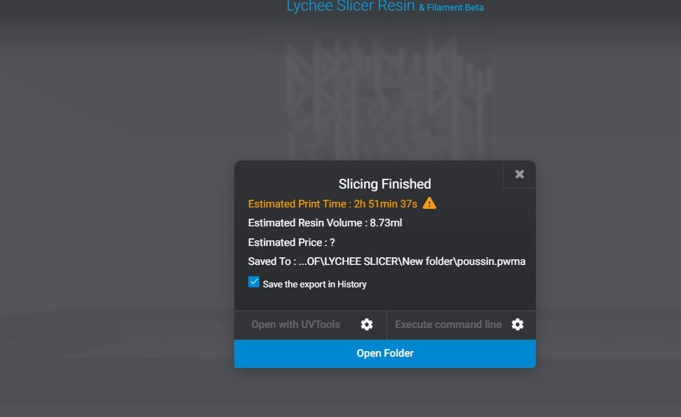 Процесс слайсинга в Lychee
