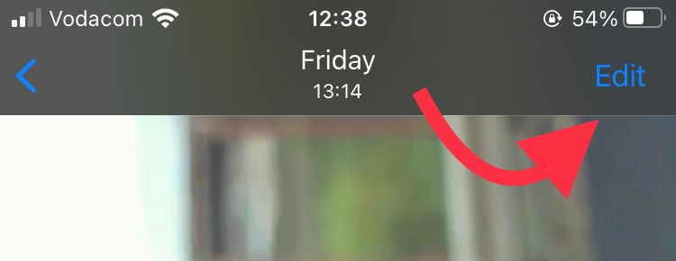 Окно редактирования в приложении «Фото» iPhone