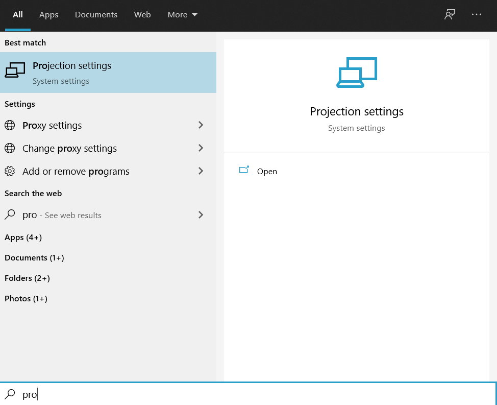 Кликните «Проецирование на этот компьютер»