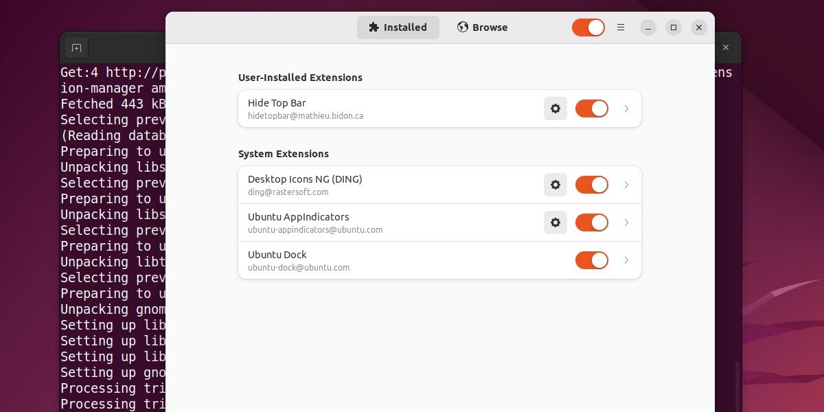 Автоскрытие верхней панели в Ubuntu