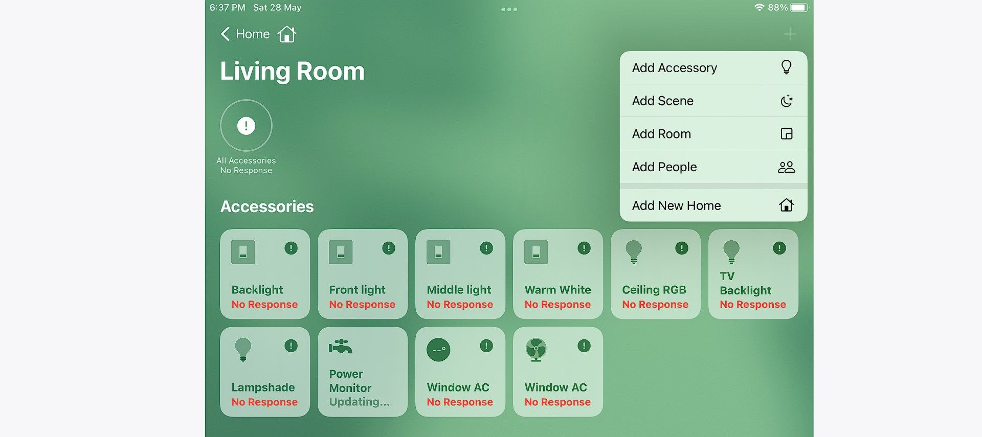tap three dots in homekit choose add accessory