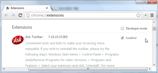 Удаление глобально установленного расширения Chrome