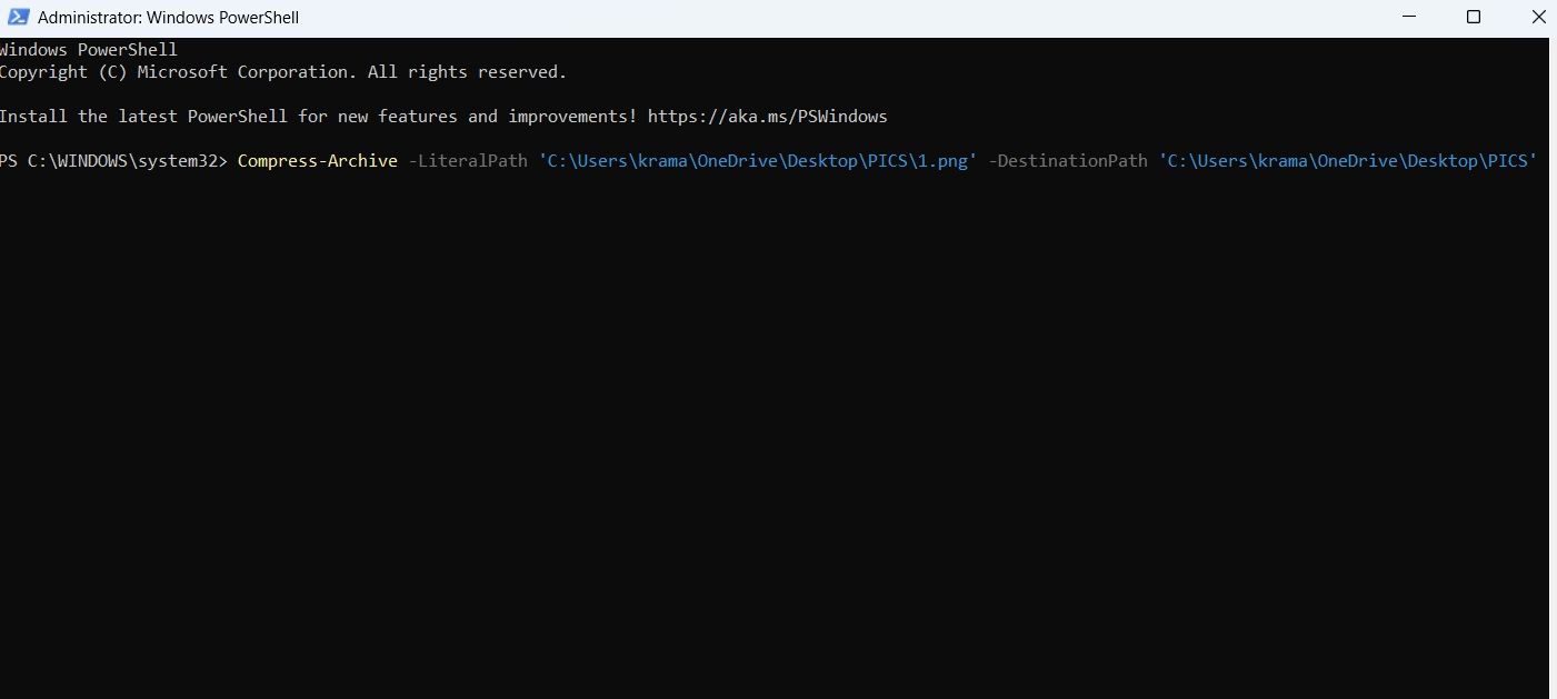 команда Compress-Archive в PowerShell