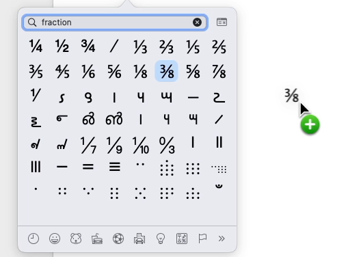 Перетащите дробь в Word на Mac