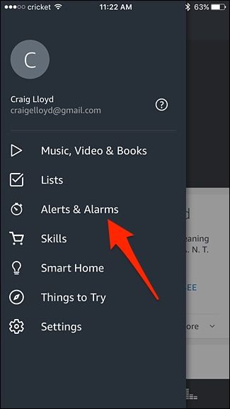 Скриншот вкладки Таймеры в приложении Alexa