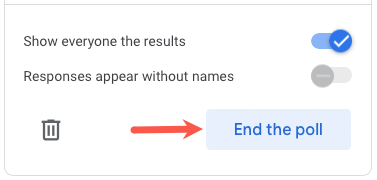Кнопка Завершить опрос