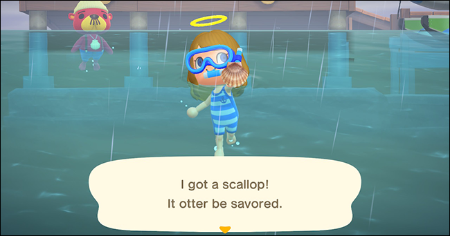 Паскаль плавает в океане и общается с игроком