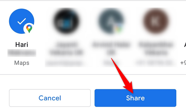 Нажмите «Поделиться».