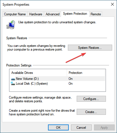 Запуск восстановления системы