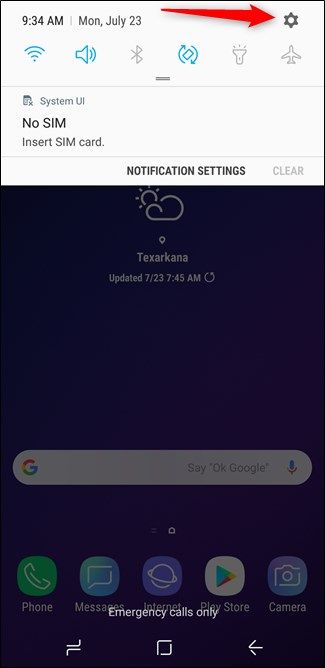 Меню Список приложений в настройках