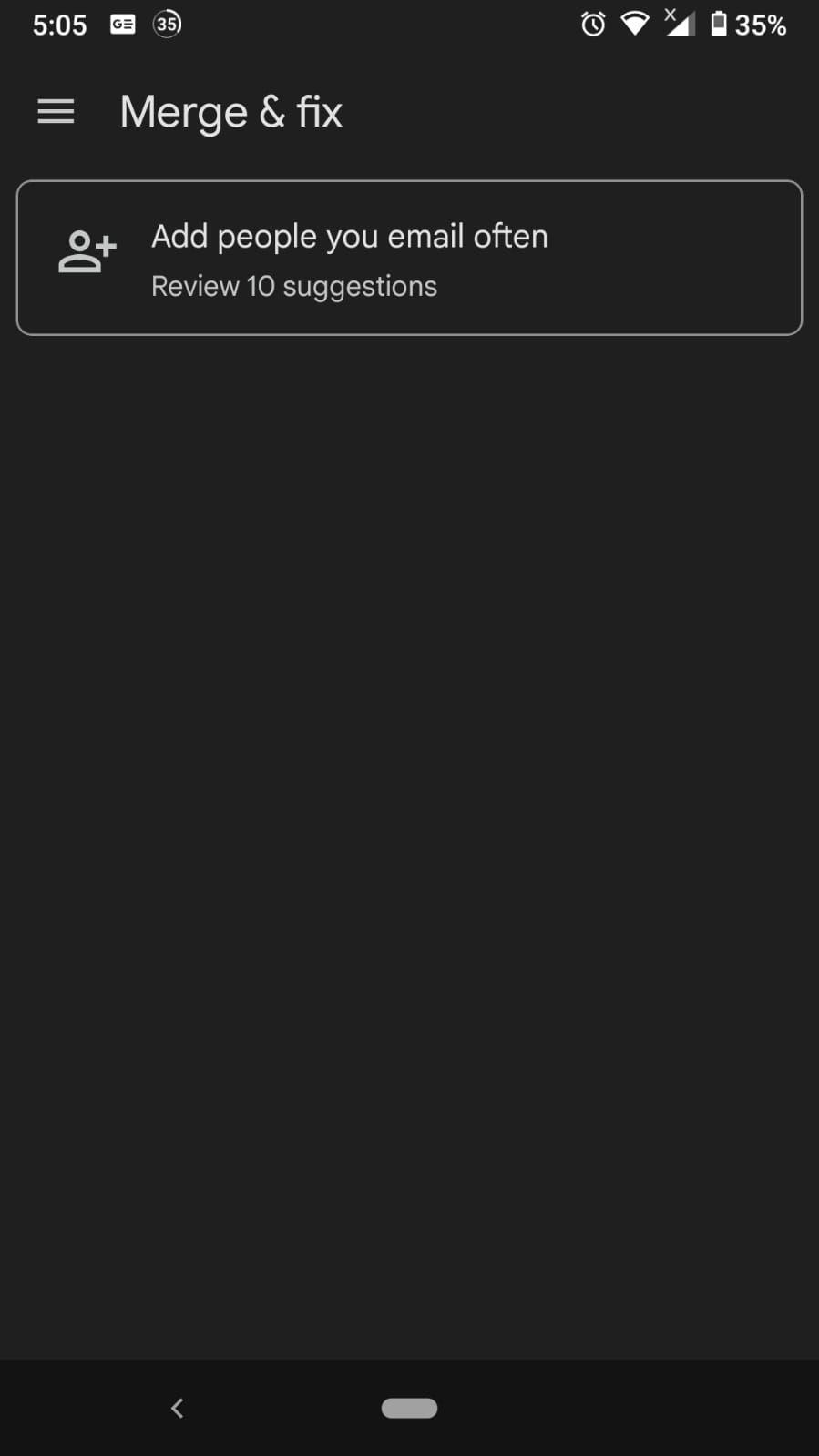 Объединение и исправление контактов в Google