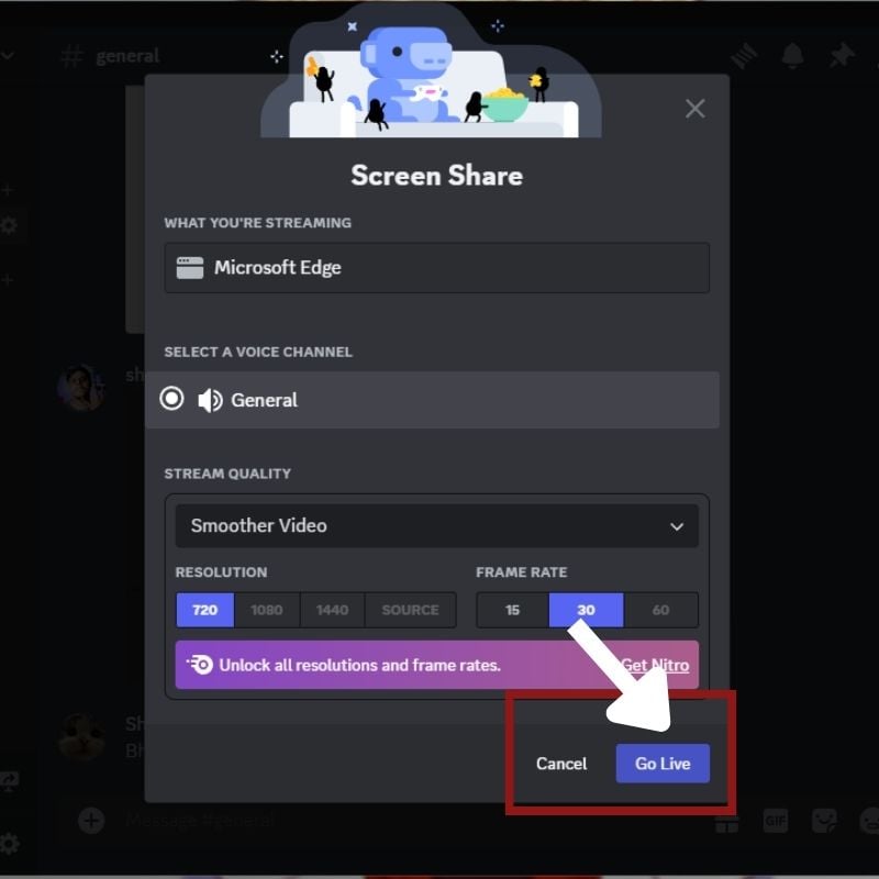 Настройки трансляции экрана в Discord
