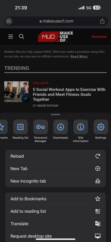 Страница настроек Chrome